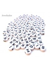 150 White Acrylic Mixed Alphabet Initial Letter Beads 7mm ~ Ideal For Children's Craft Activities & Parties 